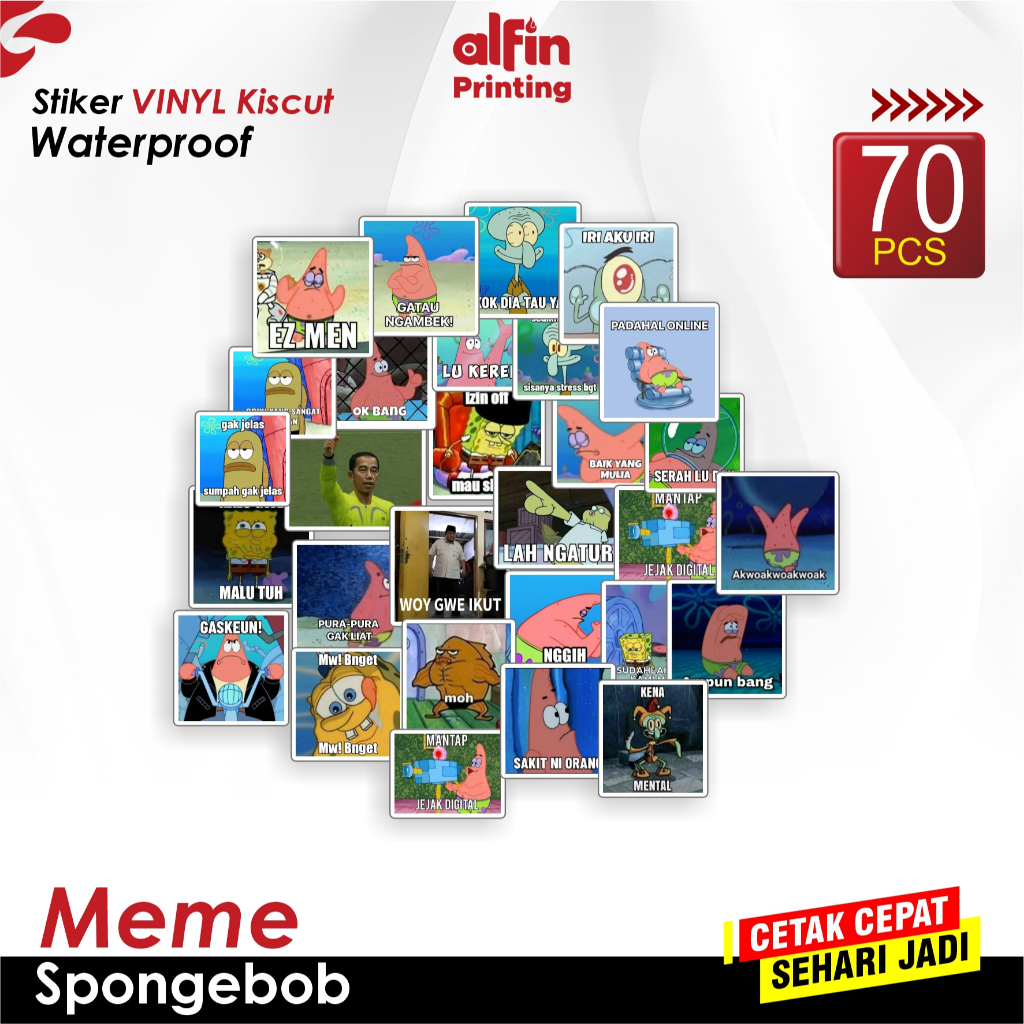 Cute Spongebob Meme Theme Sticker Pack กันน้ําตัดฟรี