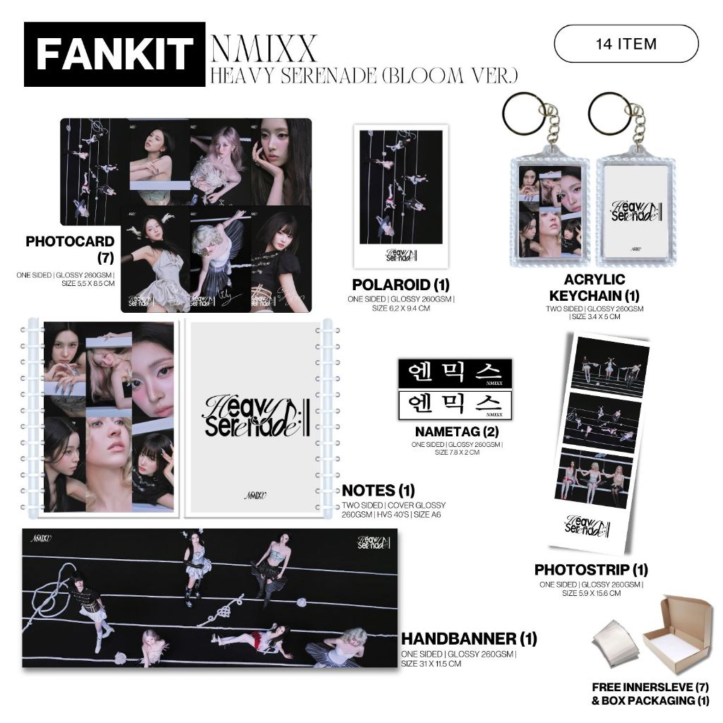 FANKIT NMIXX HEAVY SERENADE 14 รายการ KPOP IDOL UNOFFICIAL HAEWON LILY SULLYOON BAE JIWOO KYUJIN