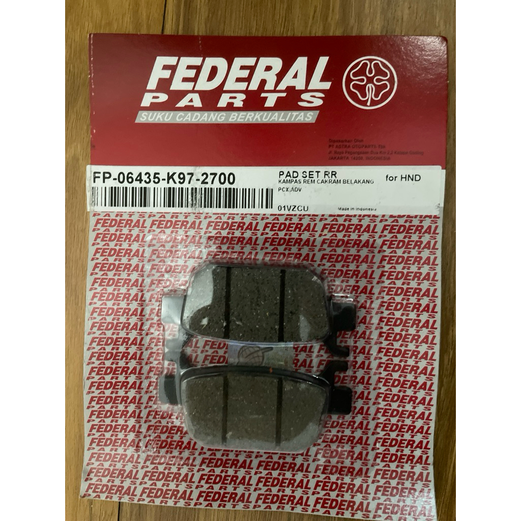 Federal ด้านหลัง Dispad ผ้าเบรคหลัง Honda ADV 150 PCX 150 K97 PCX 160 K1Z 06435K97N01