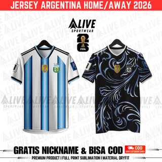 Jersey Bola ArgenTina Terbaru 2026 Free Nickname Full Printing | Milano dryfit FREE Nickname dan Nomor Punggung Free Custom