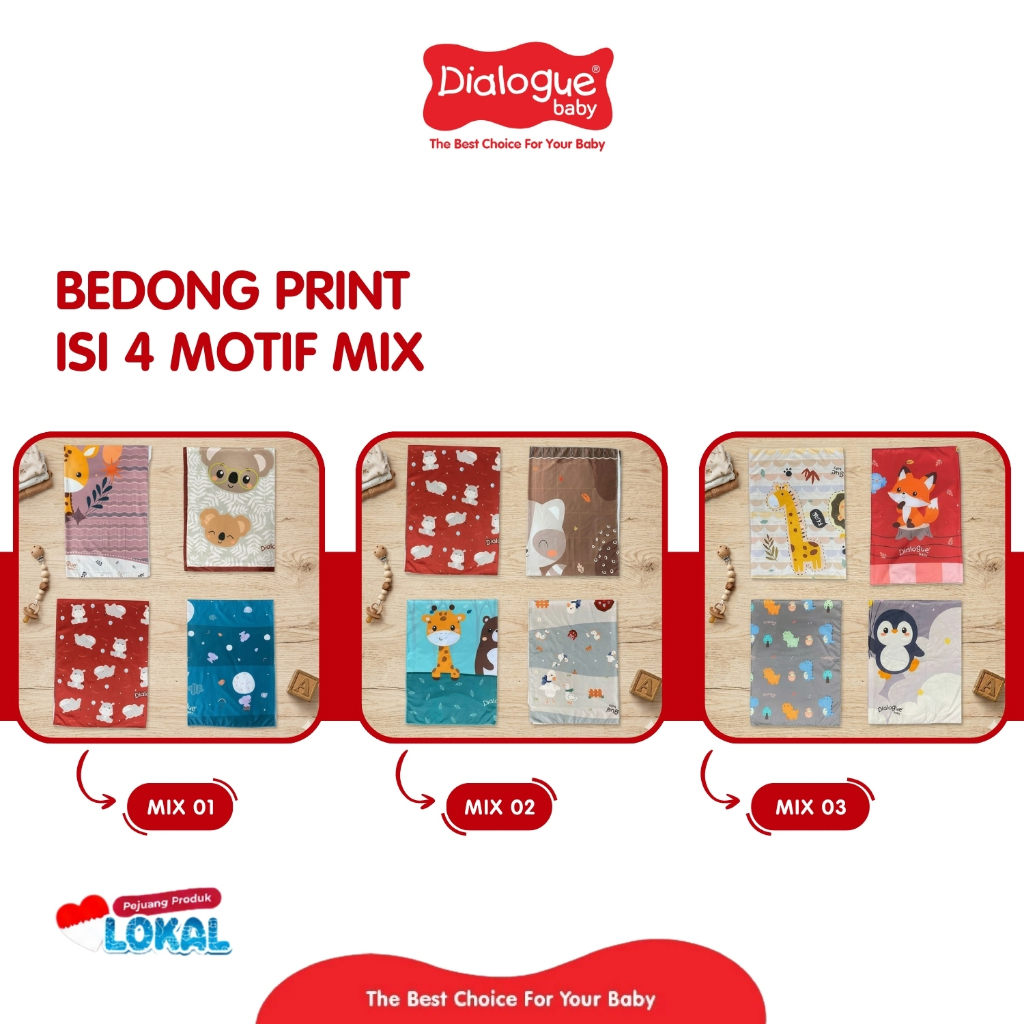 Dialogue Baby Swaddle Print ประกอบด้วย 4 ลายผสม DBM0001 DBM0002 DBM0003