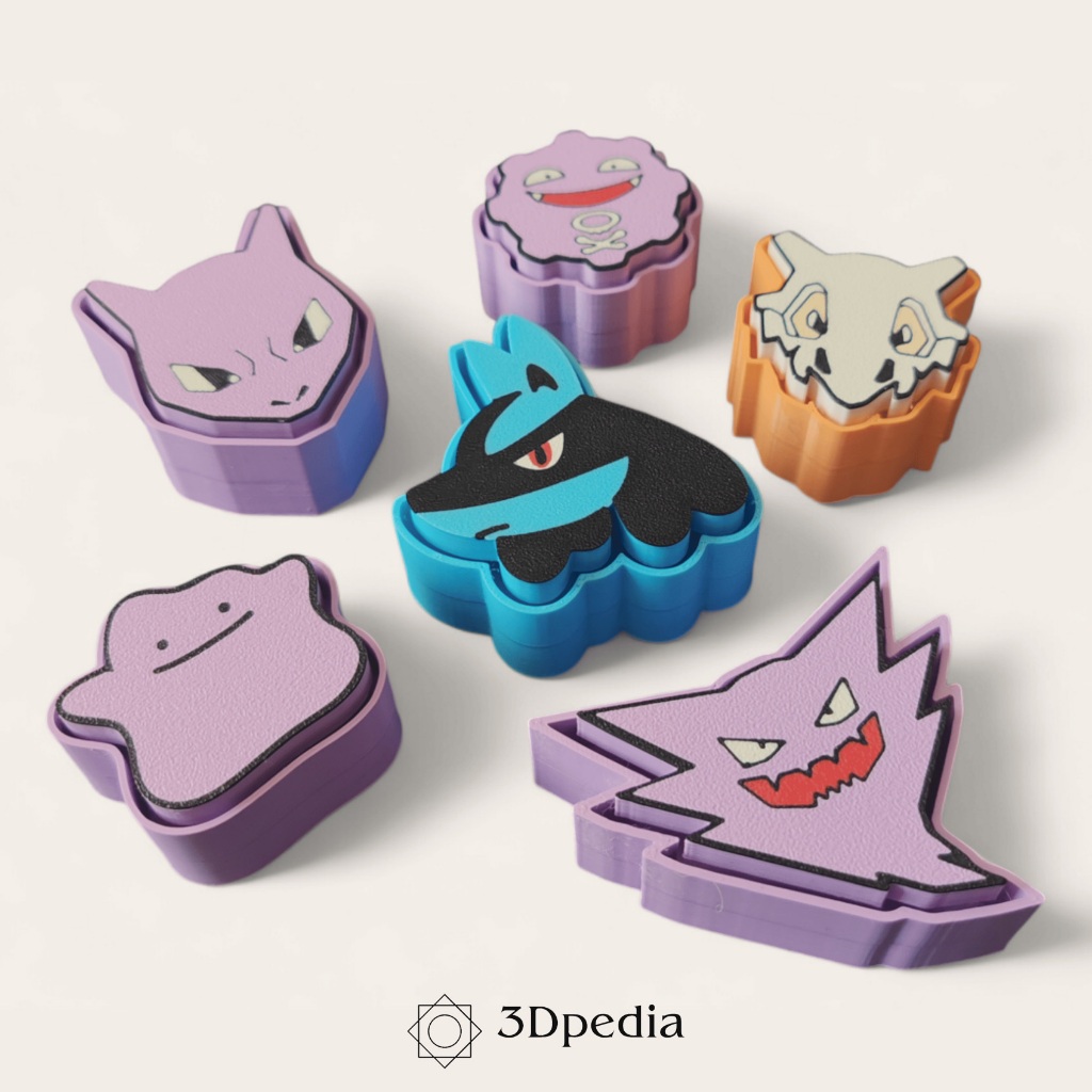 GANTUNGAN POKEMON พวงกุญแจพวงกุญแจ Fidget Clicker Ditto Mewtwo Lucario Haunter Koffing Cubone Editio