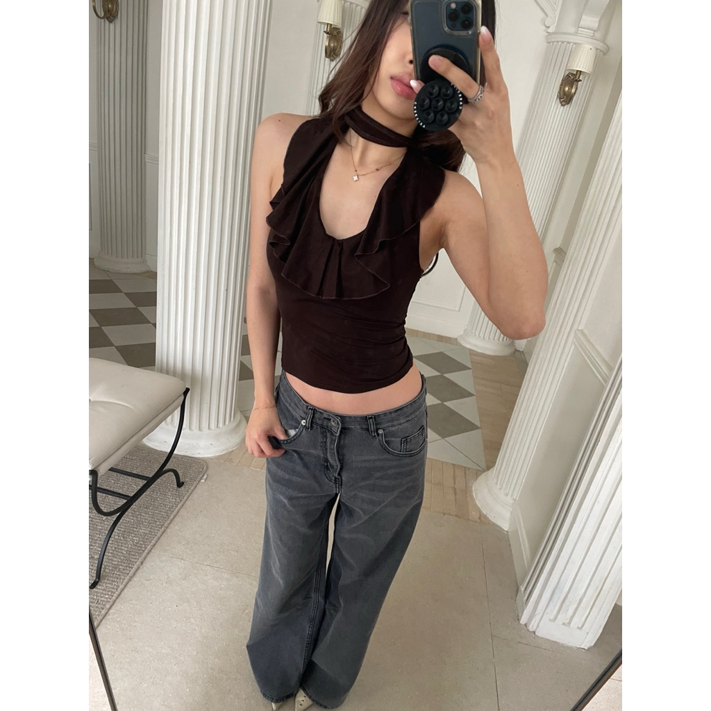 SCOOP RUFFLE HALTER รูปที่ 2