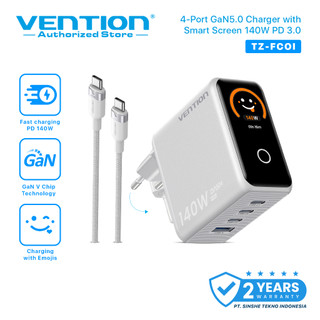 Vention Dash Pro Series GaN Charger 140W 4 Port USB C USB A PD GaN5 Fast Charging Adapter Smart Display