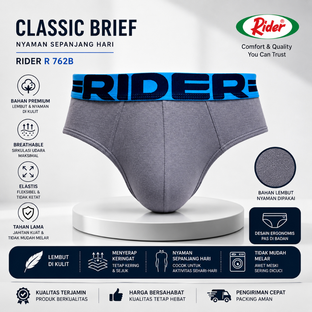 KATUN Rider Sport R 762 กางเกงชั้นในชาย 1 ชิ้น/แพ็ค วัสดุผ้าฝ้าย