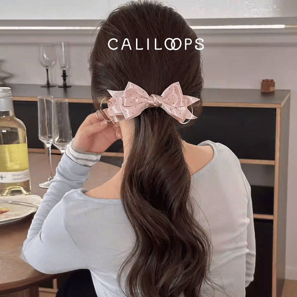 Caliloops Banana Hair Clip Ribbon Jedai Polkadot Banana Clip ผู้หญิง สไตล์เกาหลี Nyla