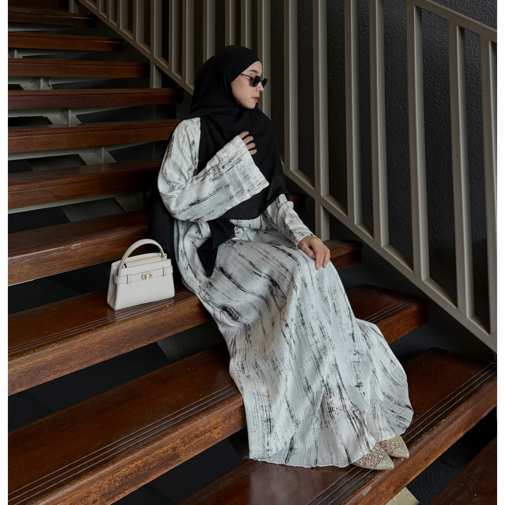 Sabira Abaya Abstract Motif By Alveera.Hijab
