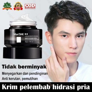 [100%ORI] Krim Pria Pemutih Wajah Cream Pelembab Pria 50g Mengencang anti kerut l Mencerah kulit l Melembap l Anti penuaan l Atasi kulit kusam Kasar Men's Collagen Cream Untuk Kulit Kering