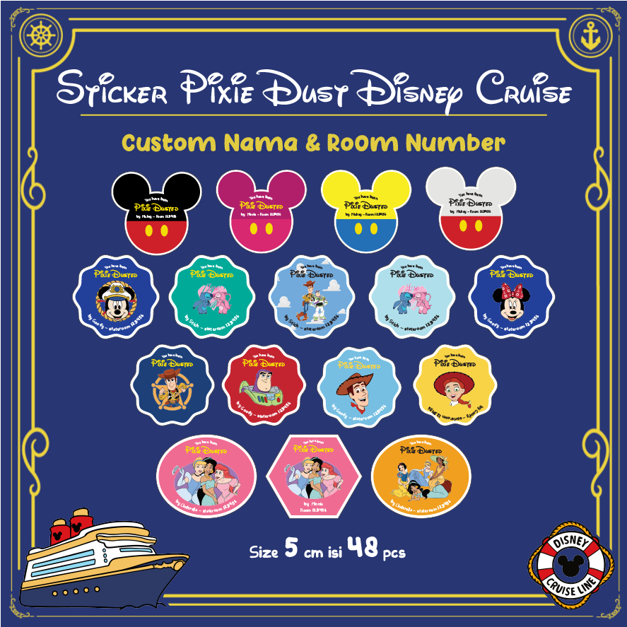 Pixie Dust Disney Cruise สติ๊กเกอร์ชื่อที่กําหนดเองกันน้ํา
