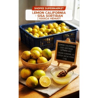 LEMON CALIFORNIA (SISA SORTIRAN) 1 KG FRESH (TIDAK BISA PILIH SIZE )TERMURAH