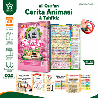 Al-Quran Cerita Animasi & tahfiz Latin Tajwid Terjemah Perkata (Ukuran A5)  | Quran Kisah Nabi | Al-Qur'an Cerita Animasi & Tahfiz | Alquran Al-kisah