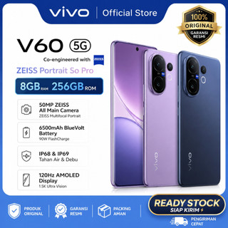 VIVO V60 5G – 8+256GB ZEISS 10x Zoom Snapdragon 7 Gen 4 IP68+IP69 AI Camera Garansi Resmi