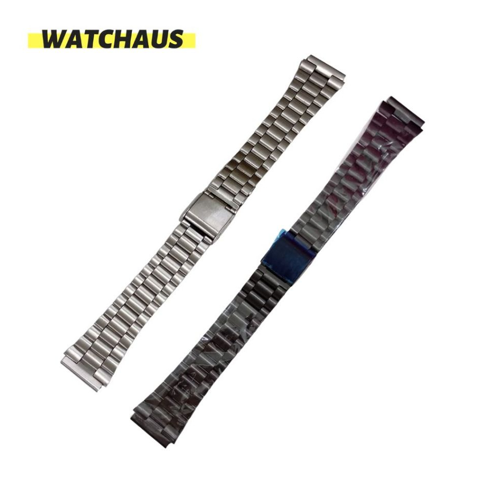 AW168 WATCH STRAP SIZE 18MM BLACK SILVER STAINLESS STEEL