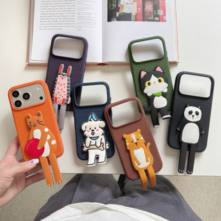 GLEAMSWEAR.ID | CUTE COLORFUL ANIMAL STAND CASE IPHONE 15 PRO 16 17 PROMAX