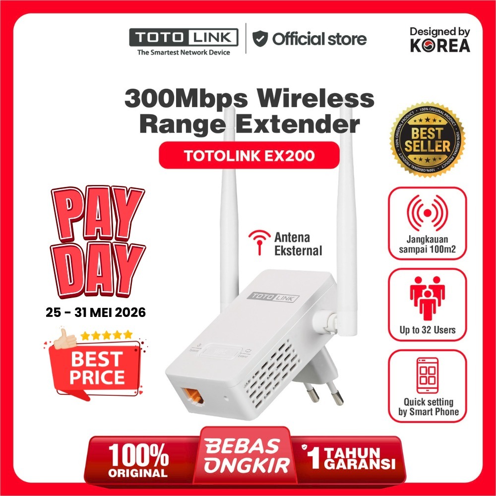 TOTOLINK EX200 - Range Extender / Repeater 300Mbps Wireless - TOTOLINK Official Store