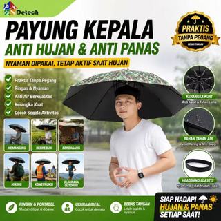 Payung Kepala Anti UV & Hujan | Topi Payung Dewasa untuk Mancing & Outdoor