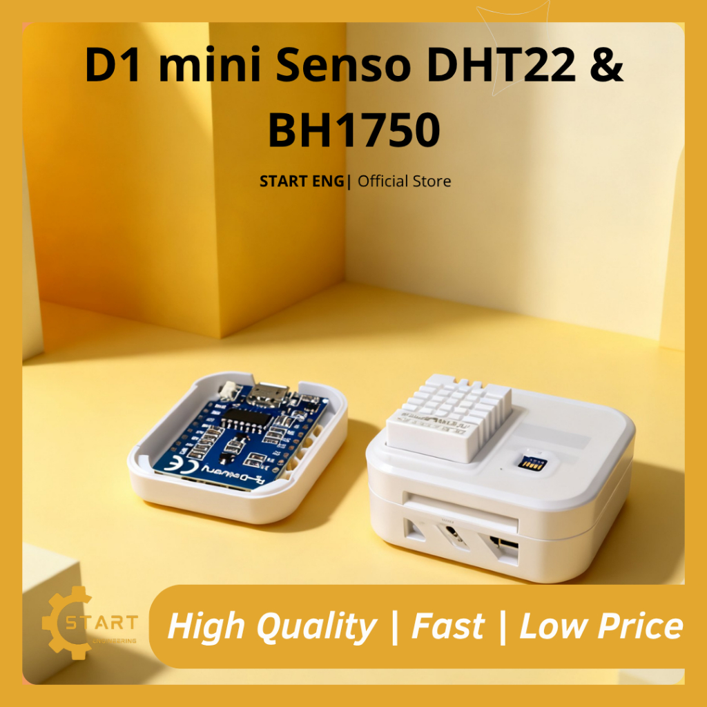 D1 Mini Sensor DHT22 & BH1750 Casing – 3D Print Housing Box for IoT & Monitoring Temperature