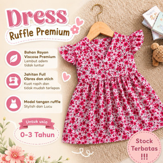 Dress Bayi Rayon Viscose Murah Halus Adem  0-3 Tahun Outfit Lucu