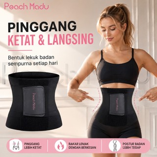 Peach Madu Shapewear Profesional Korset Stagen Pengecil Perut Buncit High Waist untuk Wanita Boxer Paket Hemat Seamless Care for Lumber Muscles Waist Trimmer
