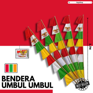 Bendera Umbul Umbul Garuda 3 Meter | 8 Mata Gergaji | Warna Hijau