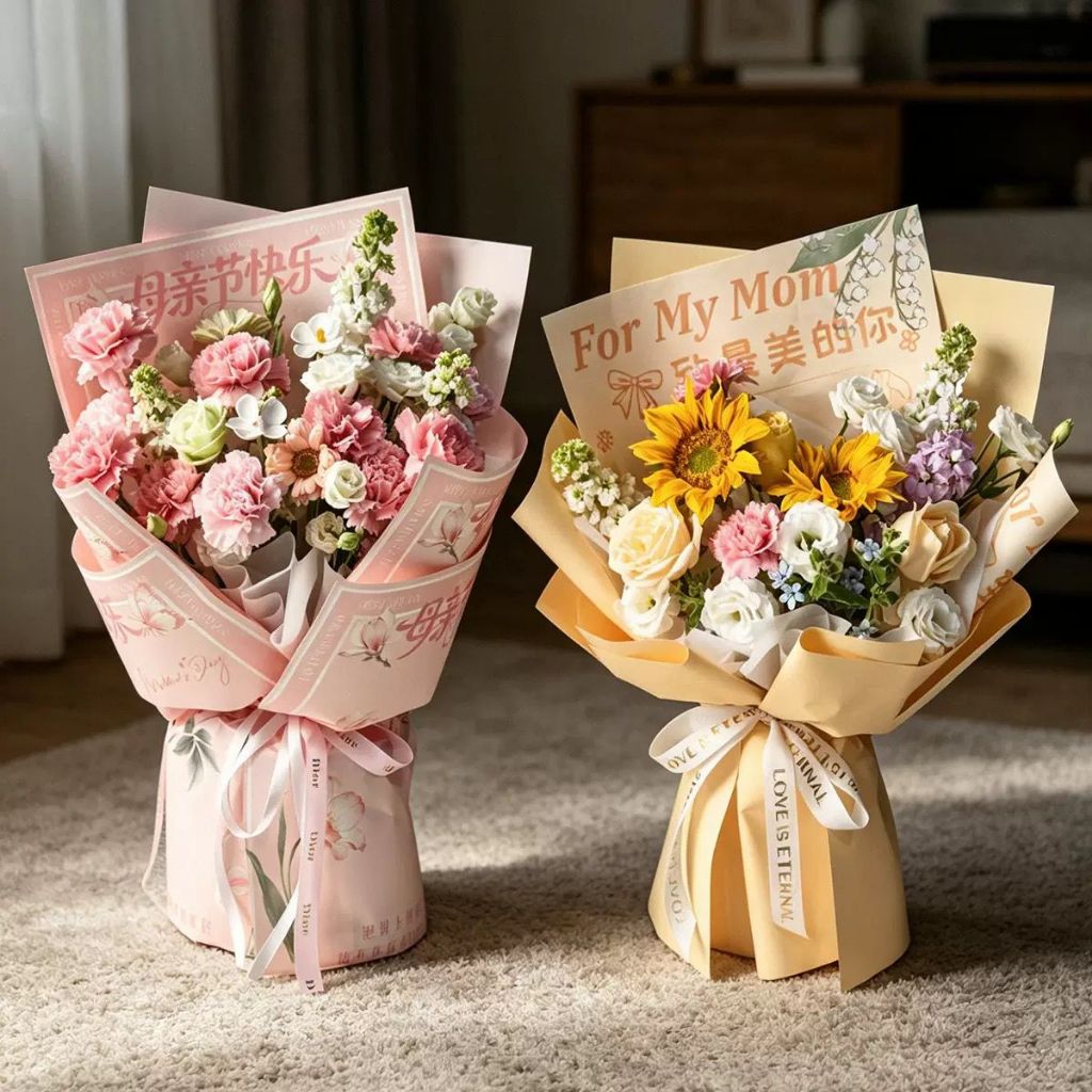 FLOWER WRAPPING PAPER FLOWER BOUQUET PAPER MOTHER DAY MOTHERS DAY
