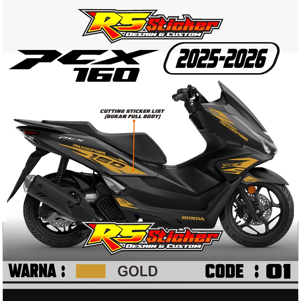 RS Cutting Sticker PCX 160 NEW 2025 - อุปกรณ์มอเตอร์ไซค์ Minimalist Honda PCX 160 2025 สติ๊กเกอร์ Bo