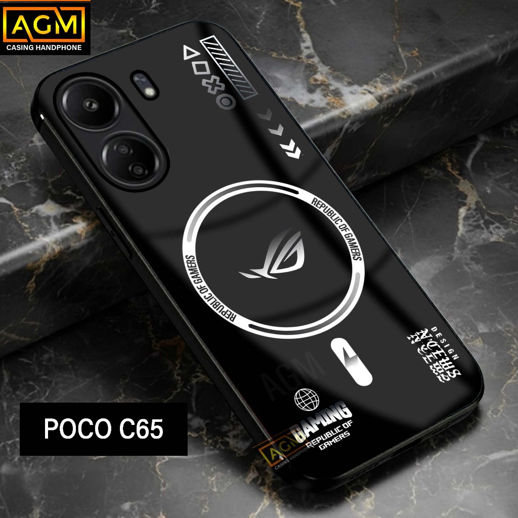 Softcase Xiaomi Poco C65 - New Softcase Glossy Full Body Casing Hp Xiaomi [ MAGSAFE ROG Motif] - เคส