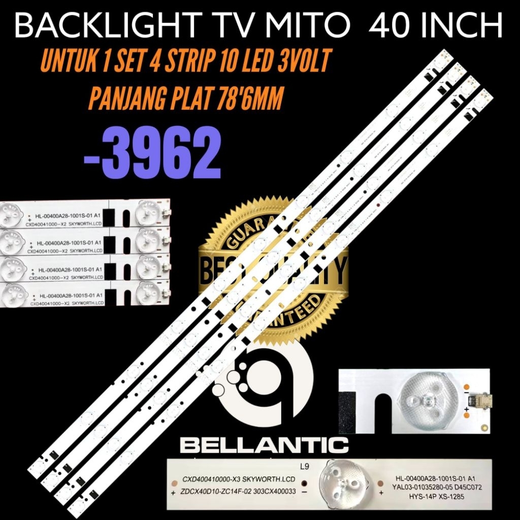 MITO 40 INCH LED TV BACKLIGHT 3962 MITO 40 INCH BACKLIGHT