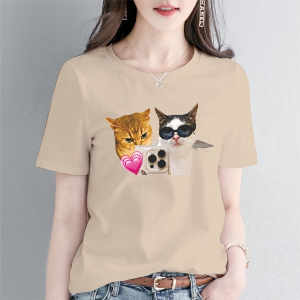 เสื้อยืด Unisex พร้อมหวีผ้าฝ้าย chirping mania motif A3