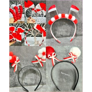 1 pcs macam macam Bando termurah  MERAH PUTIH bando 17 agustus