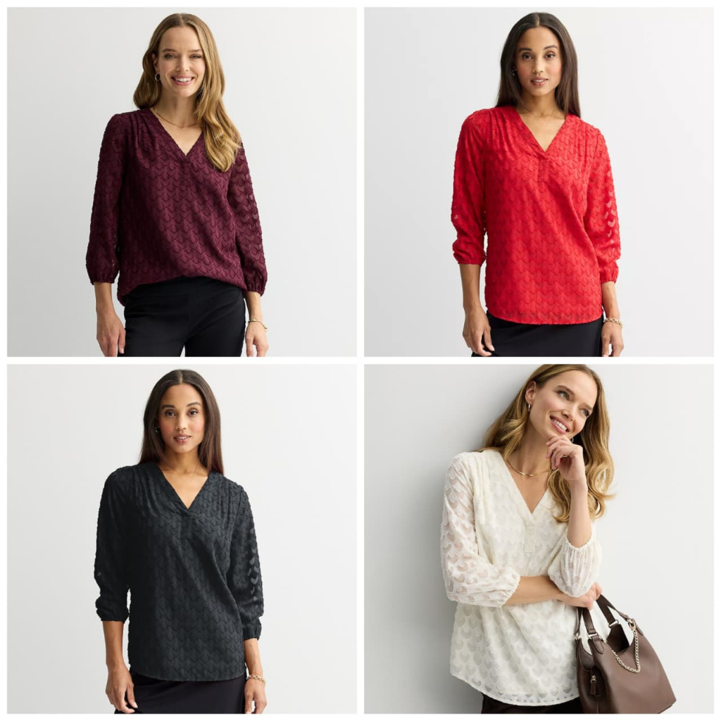 เสื้อเบลาส์คอวีผู้หญิง Croft & Barrow