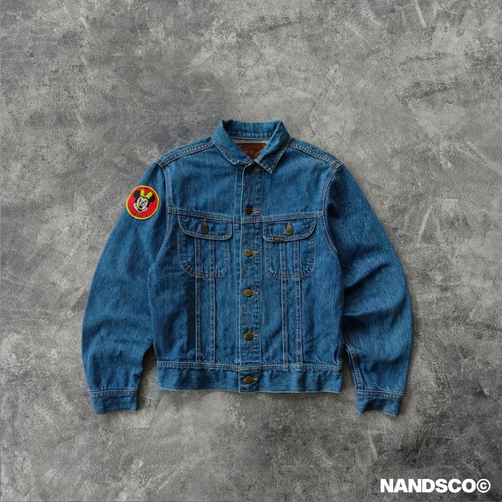 Vintage 80s Edwin Trucker Denim Jacket - สีครามสีน้ําเงิน