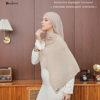 Pashmina Viscose Highlight Linen Textured Premium - Jahitan Everdeck Double Stich - Ukuran 175 cm x 70 cm