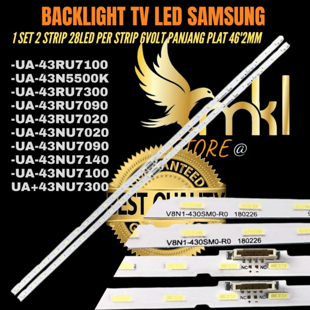SAMSUNG 43 นิ้ว LED TV BACKLIGHT UA-43RU7100- UA-43N5500K-/43RU7300-/43RU7090-/43NU7020-/43NU7140-NU
