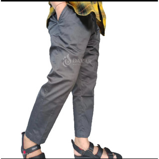 Celana Chino Ankle Pria Pinggang Karet Stretch Premium Slim Fit - Sirwal Modern Casual Cotton Twill