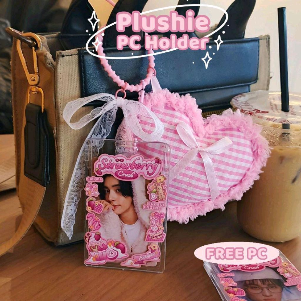 GANTUNGAN ENHYPEN PHOTO CARD HOLDER / STRAWBERRY PC HOLDER PLUSH DOLL ENHYPEN / กระเป๋าแขวน