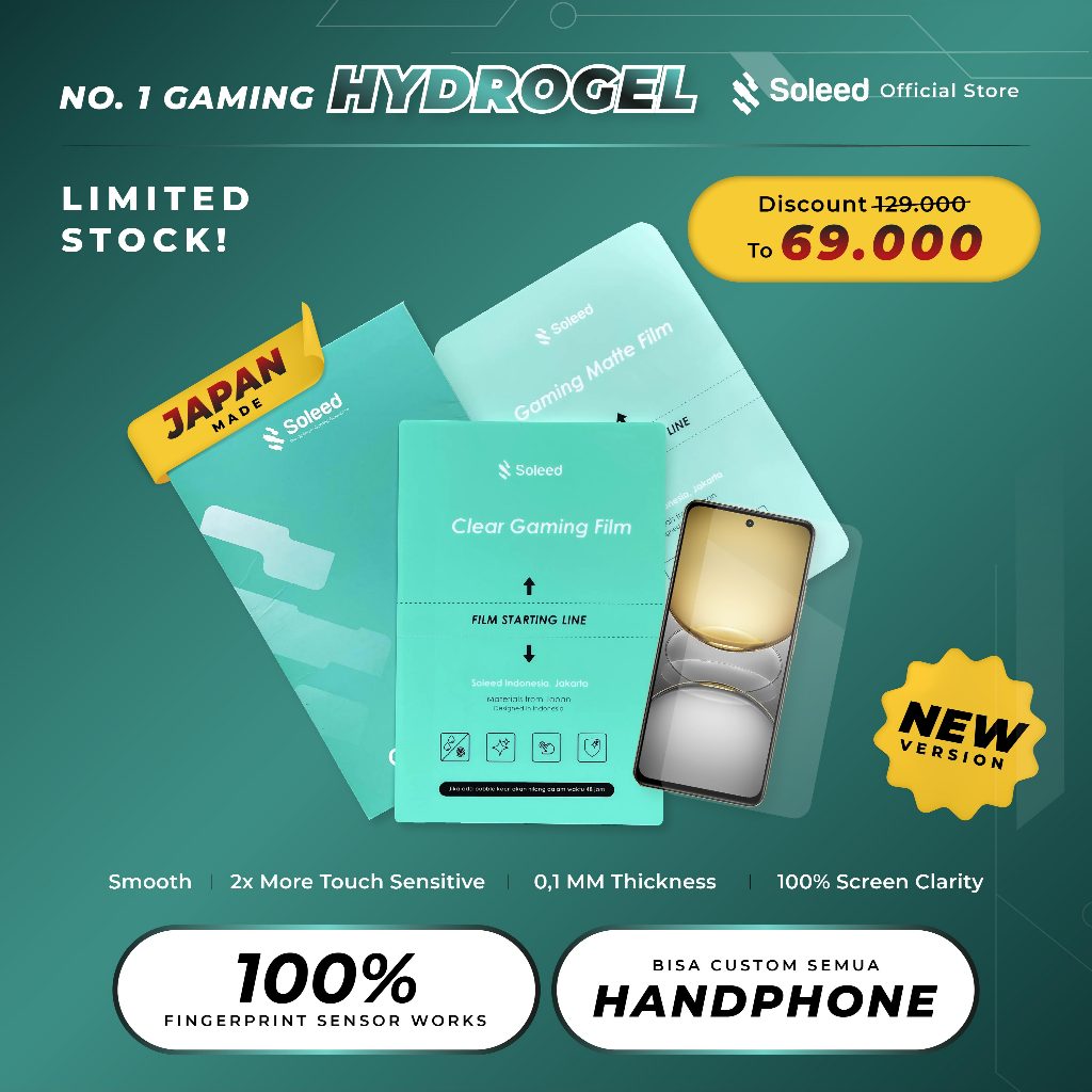 SOLEED - Realme C100 5G & C100X C100I 5G Gaming Hydrogel Clear Matte Anti-Scratch - ไม่ใช่กระจกนิรภั