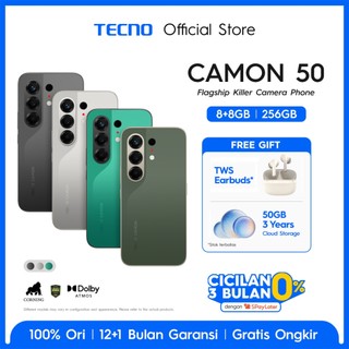 [SUPERZOOM FLASHSNAP] TECNO CAMON 50 8GB+8GB*/256GB, 50MP Sony + 8MP Ultra Wide, 32MP Front Camera, 1.5K 144Hz AMOLED, Mediatek Helio G200 Ultimate , IP69K, 45W Ultra Charging, camon50