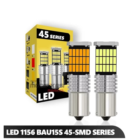 MATA ไฟ LED รถ TURN SIGNAL 1156 BAU15S 150 DEGRES 45 LED EYES DC 12 VOLT