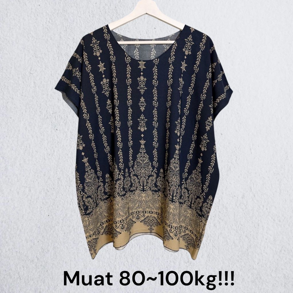พอดี 80-100กิโลกรัม!!! เสื้อผ้าบาลี|NECI JUMBO RAYON ARMOR BLOUSE TOP FIT ถึง 4XL SJ/BATIK ใหม่รูปจริง