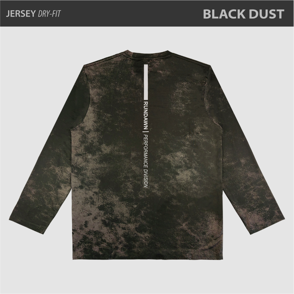 Rundawn UNISEX RUNNING JERSEY (สีดํา DUST) LONG SLEEVE, SPORTS JERSEY, RUNNING JERSEY