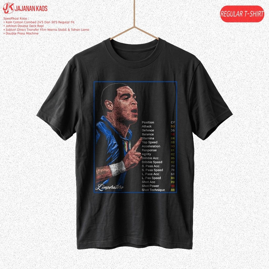 ADRIANO Inter Milan Legend Scribble Art Custom Football Distro เสื้อยืด