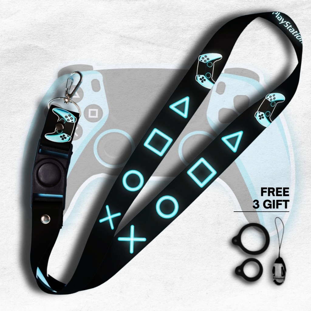 GANTUNGAN LANYARD PLAY STATION V2 1.5CM CELLPHONE HANGER & ID CARD STRAP | เกม เกม เกม | คอนโซล