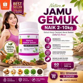 60 Kapsul Suplemen Herbal Nature untuk Meningkatkan Nafsu Makan dan Menambah Berat Badan - SLB