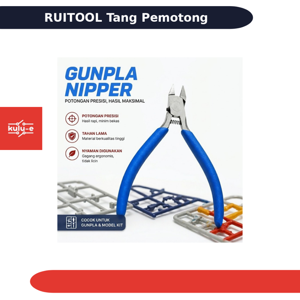 RUITOOL Gunpla Nipper Plier Single Edge RT12 Blue Plastic Miniature คีมตัด