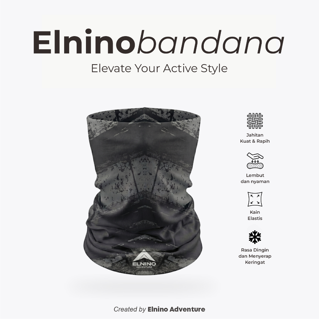 Elnino Multipurpose Headwear Mask Bandana Outdoor Neckwear - Slash Grey