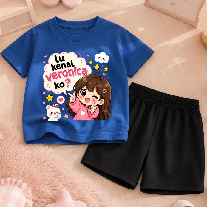 กางเกงขาสั้นเด็กผู้หญิง Set 5-15 Years Old VERONICA GIRL Motif
