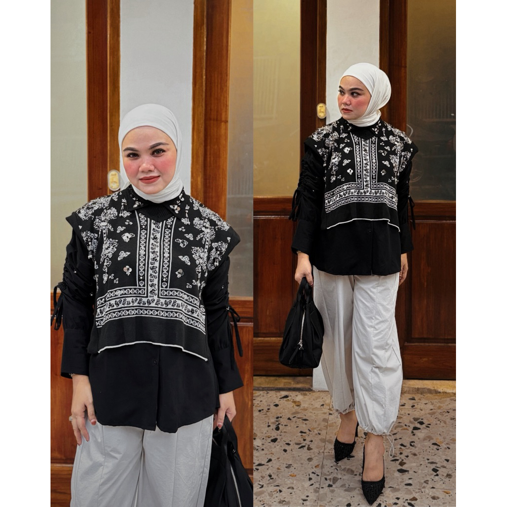 KEMEJA B5662 เสื้อกั๊ก 2in1 + เสื้อโมเต้