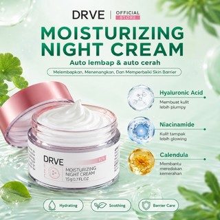 [TOP SALE] DRVE Moisturizer Night Cream 15g- Pelembab Wajah Untuk Kulit Berjerawat Acne Friendly Melembapkan Wajah Sensitif Untuk Kulit Kemerahan Acne Prone Daily Moist Anti Acne Cepat Menyerap Skincare Calming Skin Barrier Semalaman