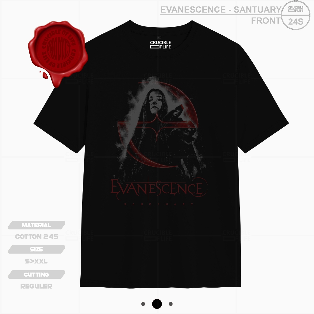 EVANESCENCE SANTARY BAND TSHIRT REGULAR UNISEX สีดํา AMY LEE